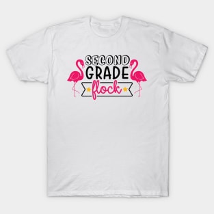 Second Grade Flock Funny Kids School Back to School T-Shirt